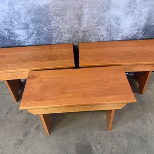 (3) Low Wooden Benches 30x14x18