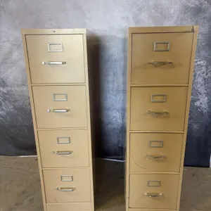(2) Metal Filing Cabinets, 1 Hon & 1 w/ Lock & Key -25x15x52