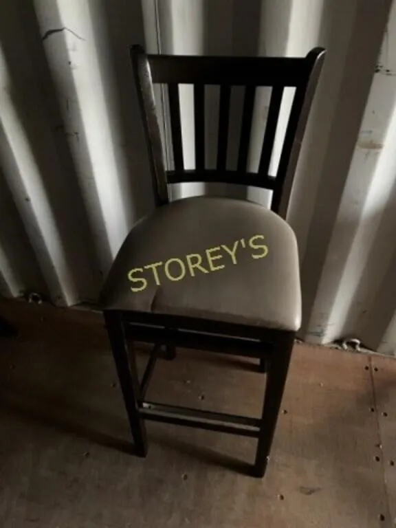 Slat Back Cushioned Bar Stool