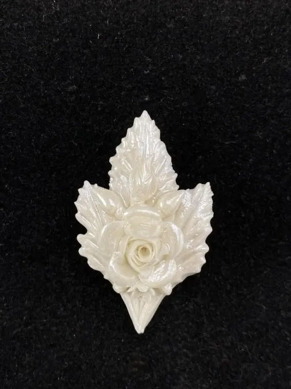 Vintage Belleek Porcelain Brooch