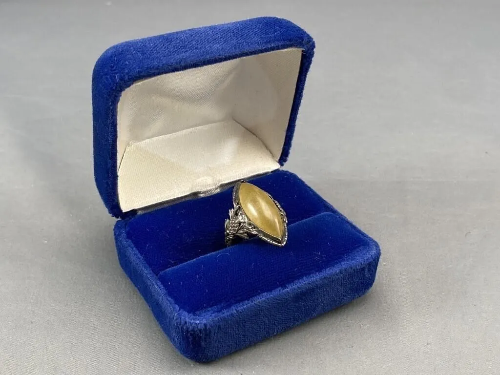 Scottish Sterling Butterscotch Amber Ring