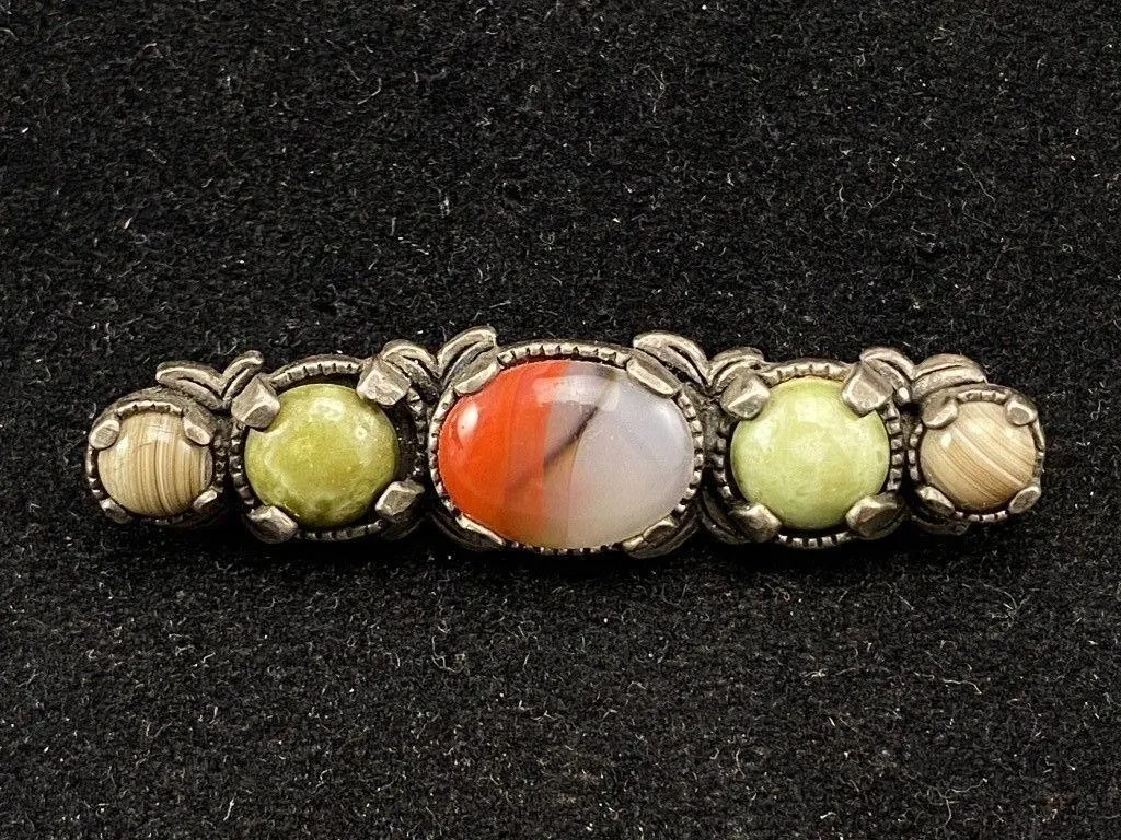 Celtic MIRACLE Bar Brooch w Cabochons