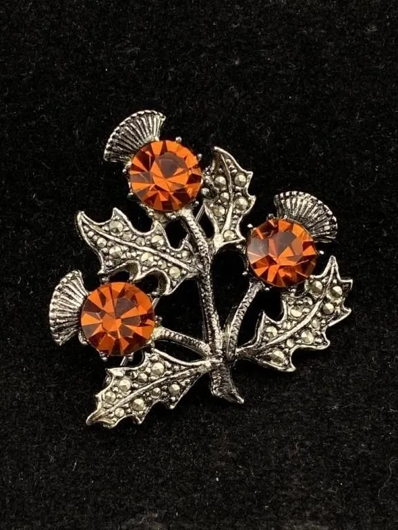 Mid Century MIRACLE Triple Thistle Brooch