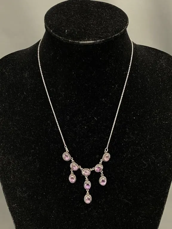 Sterling Silver Amethyst Necklace