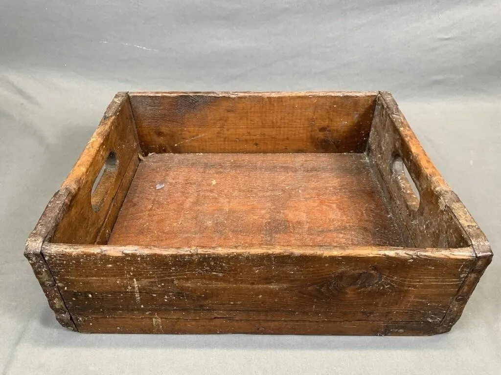 Antique Wooden Handled Grocery Box