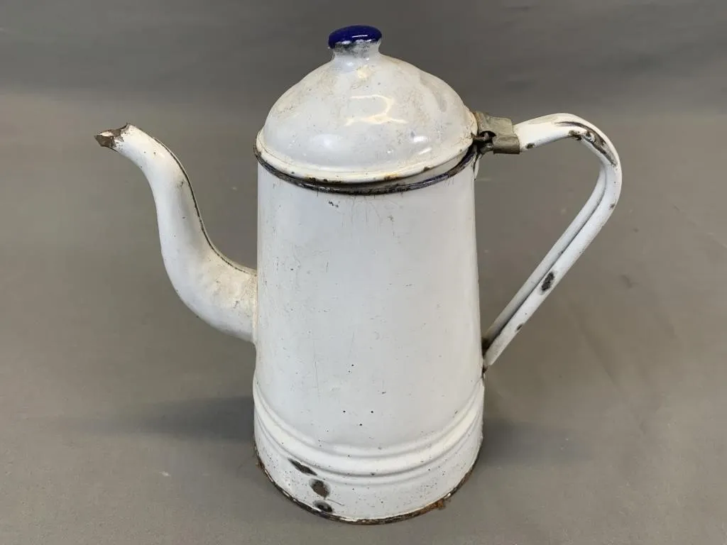 Antique Enamel Coffee Pot