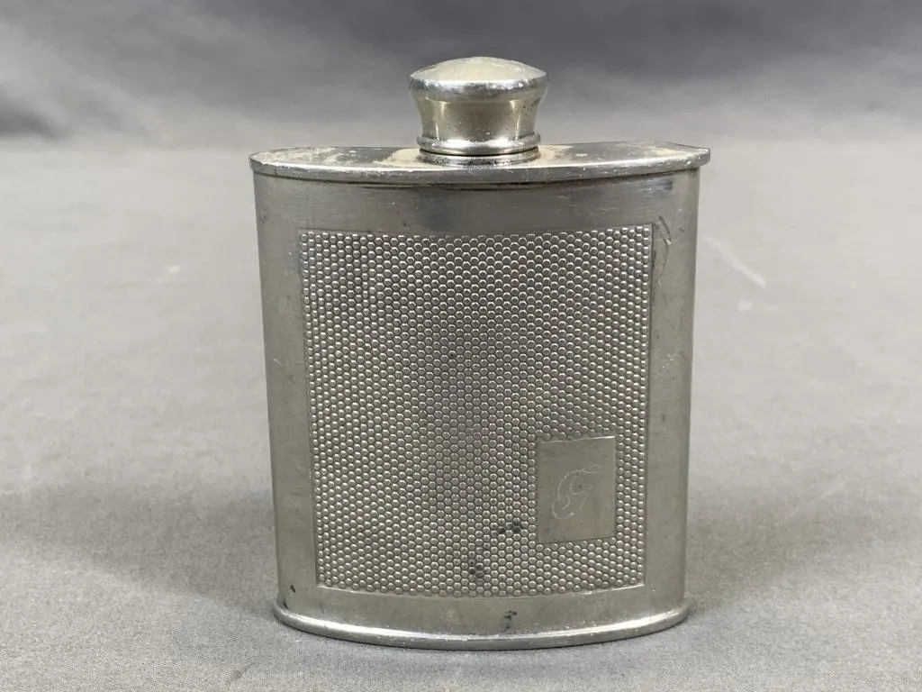 Small Selwin Antique Pewter Pocket Flask