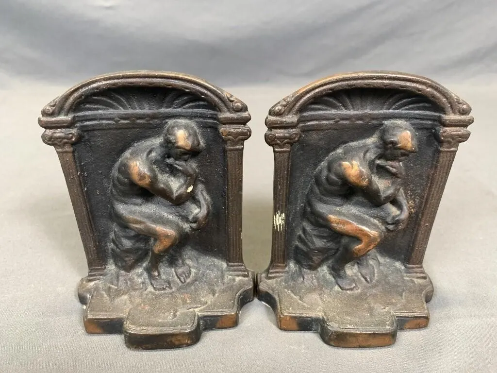 C1920 Cast THE THINKER Bookends