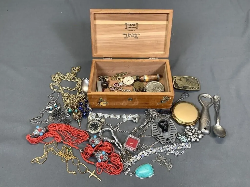 Small Antique Box w Contents