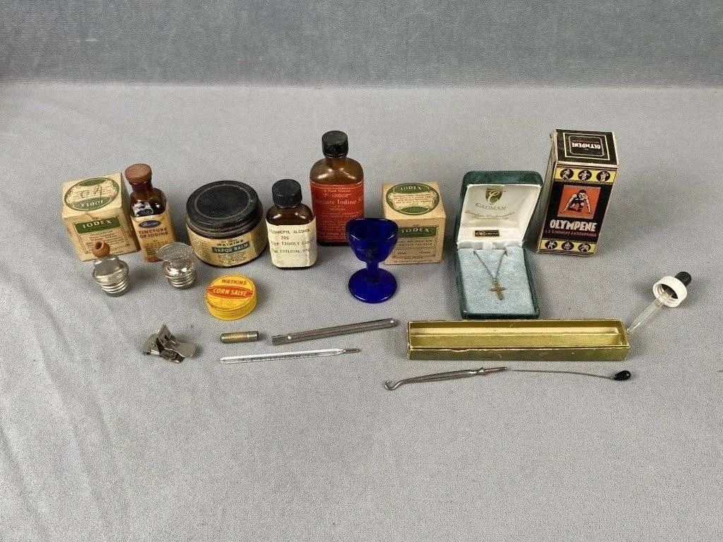 Various Antique Bottles + Cobalt Blue Eyewash