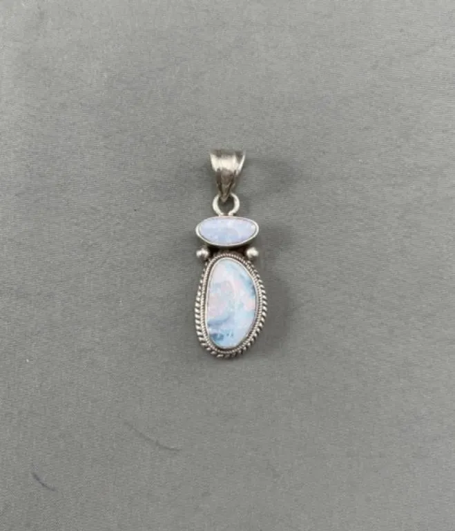 Sterling Silver Blue Opal Pendant