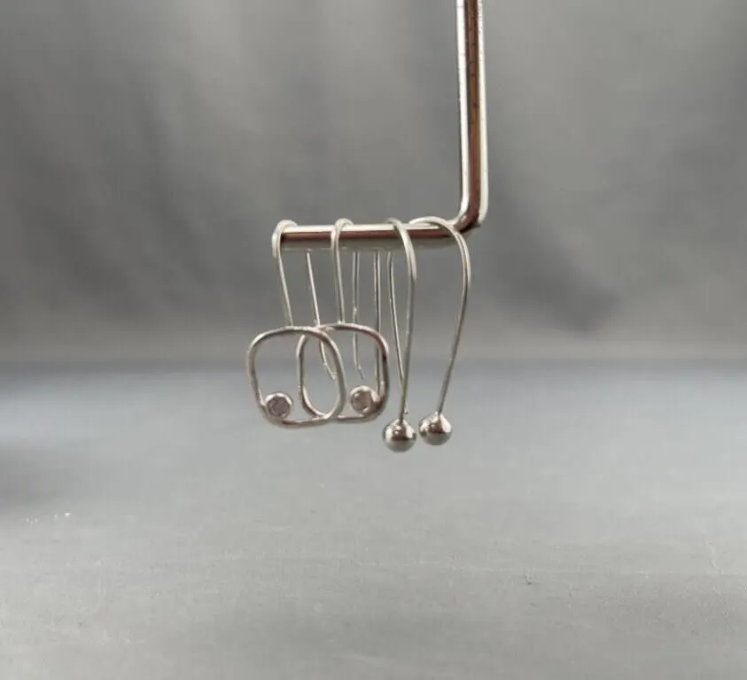 2 Pairs Sterling Silver Earrings