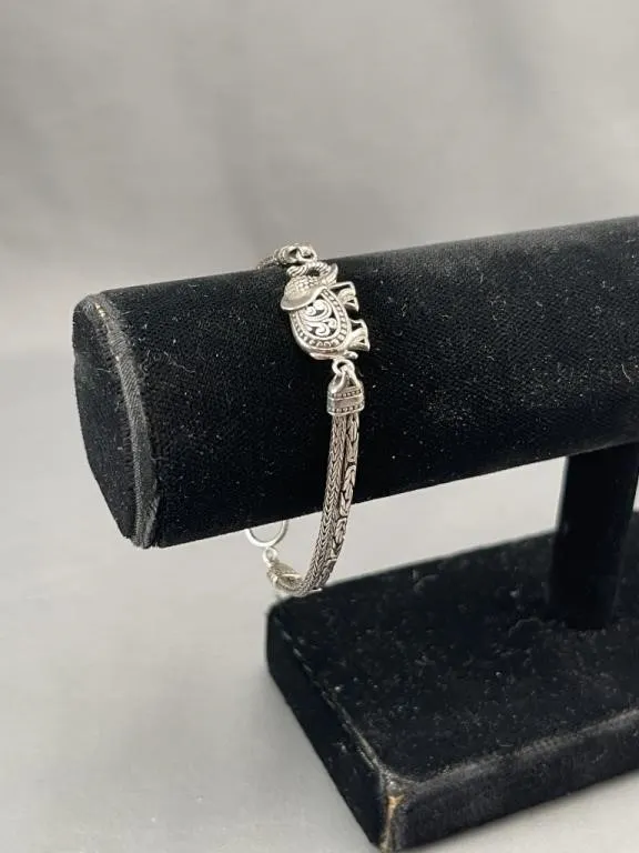 Signed Annika Witt Pierced Sterling Elephant Brace