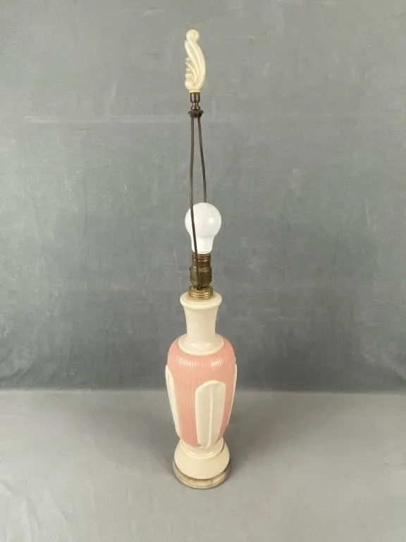 Tall Vintage Glass Aladdin Table Lamp
