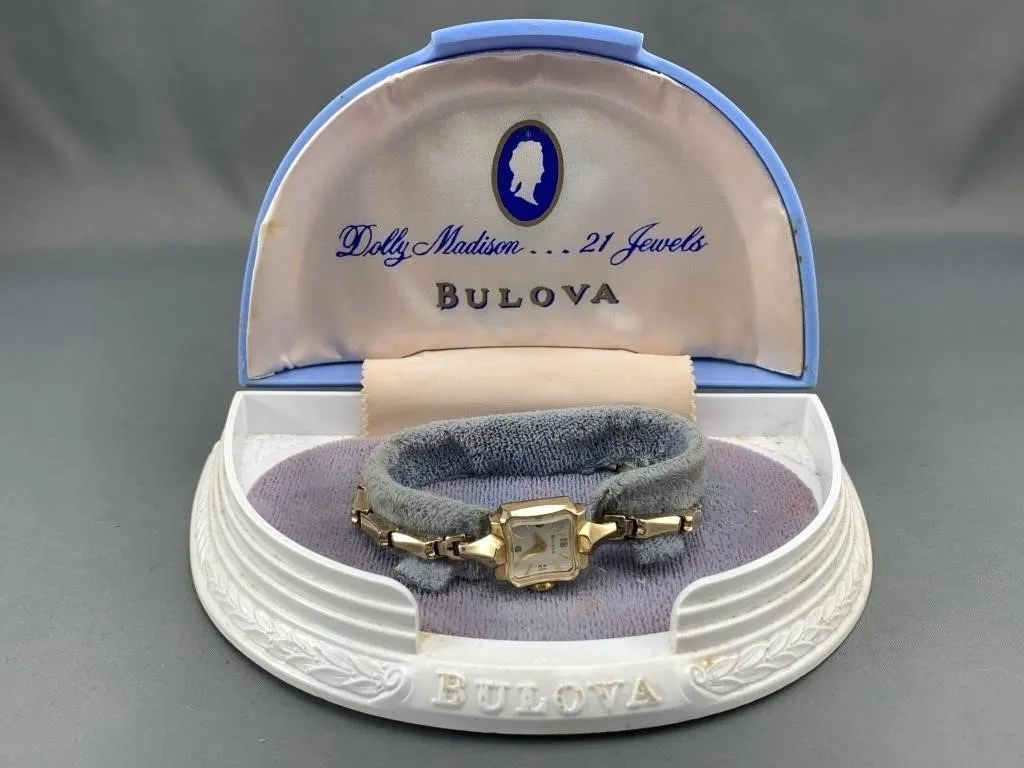 Cased 1939 Bulova Dolly Madison Presentation Watch