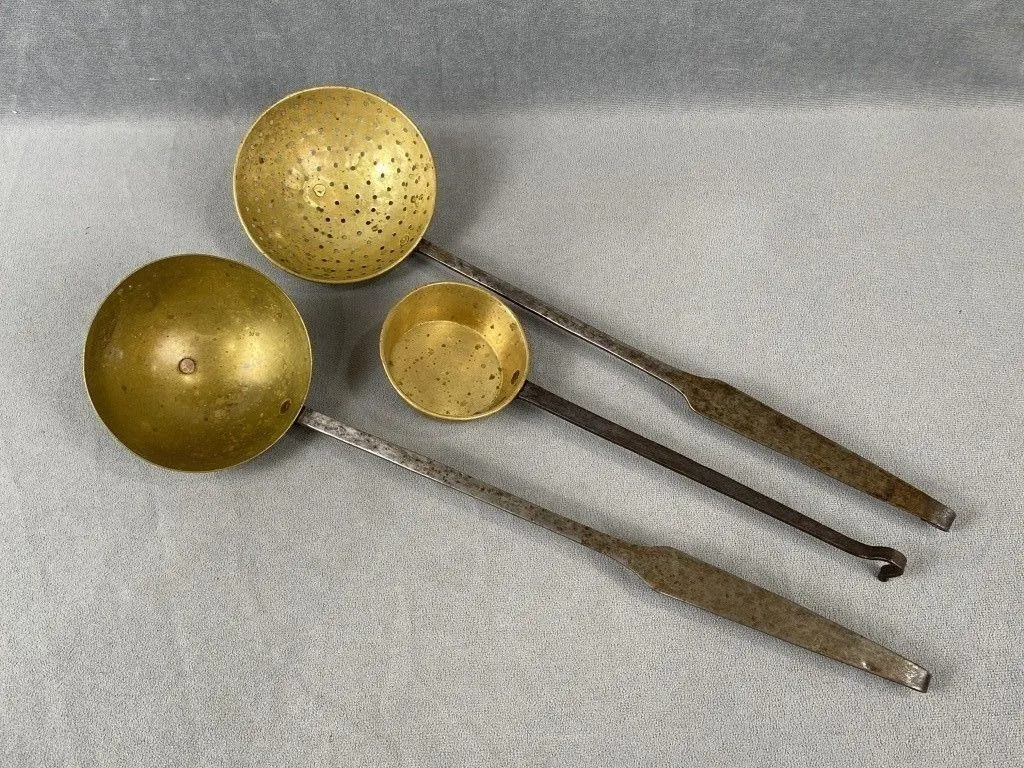 3 Piece of Antique Brass Kitchenware