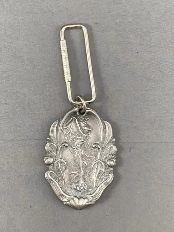 Vintage Pewter Fairy Key Chain Fob
