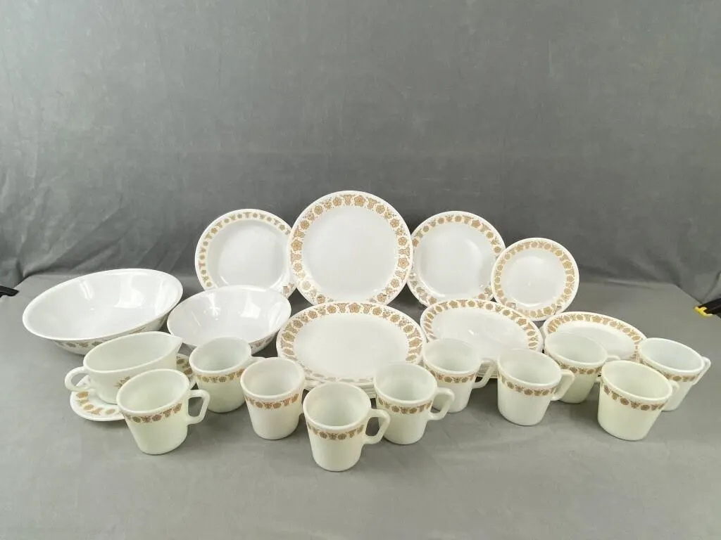 40 Plus Pyrex & Corelle Butterfly Gold Set