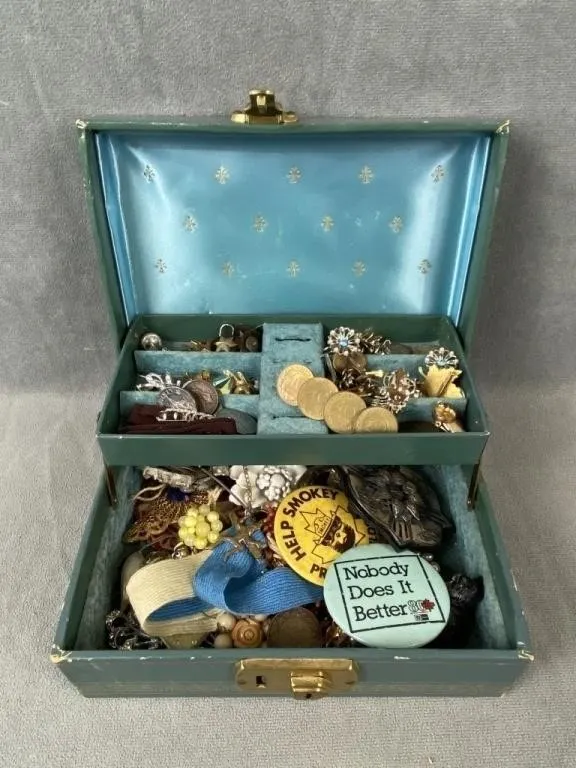 Vintage Jewellery Box & Contents