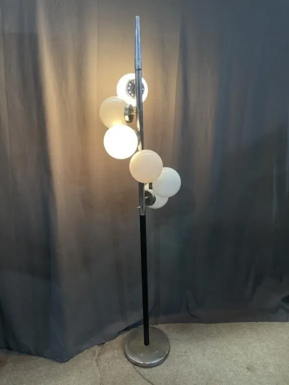 Early 1970s Multi Globe Chrome Floor Lamp