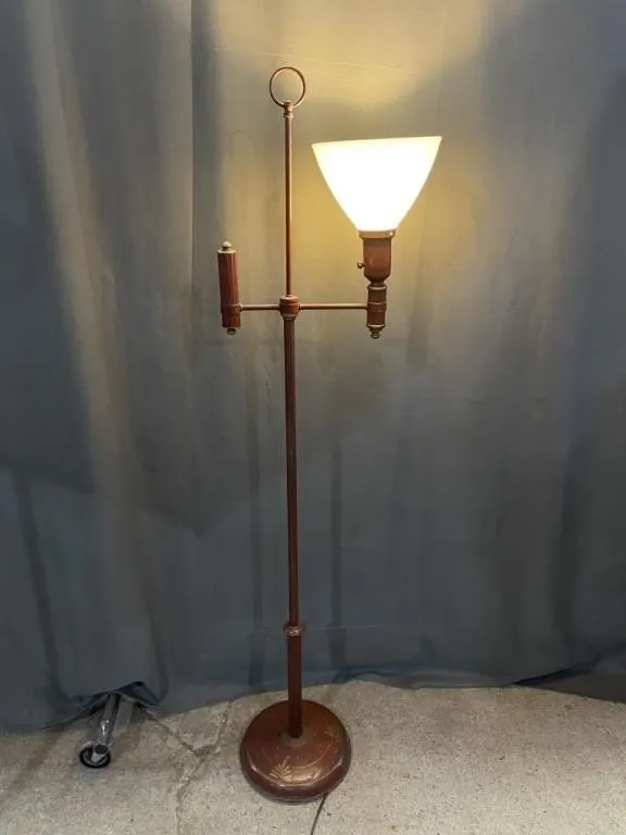 C1920 Early American Stenciled Floor Lamp