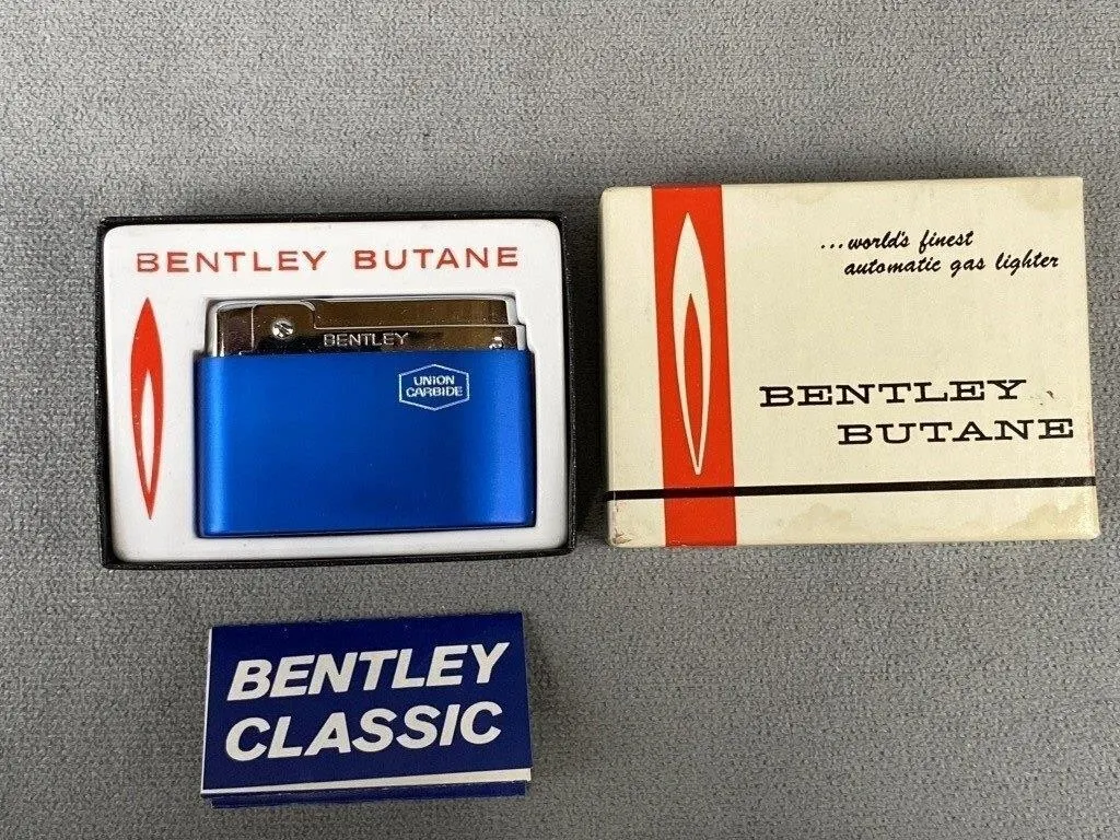 Vntge Boxed Bentley Butane Union Carbide Lighter