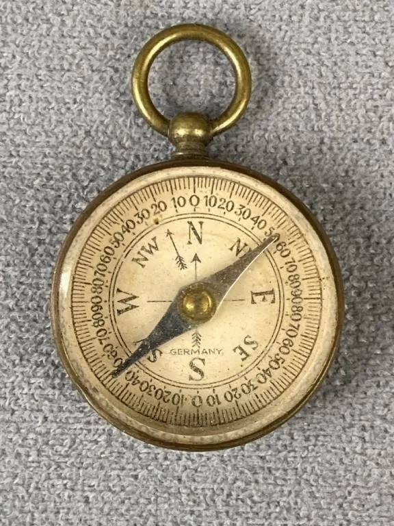 Antique Brass Field Compass