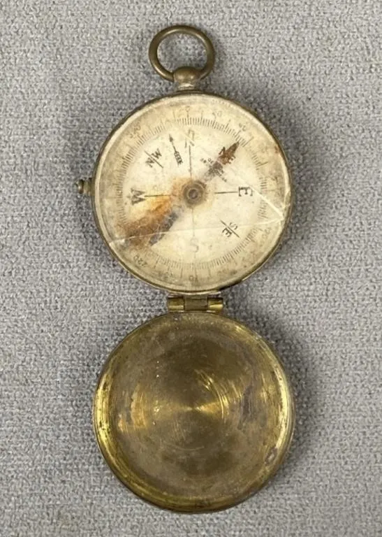 Antique Brass Field Compass