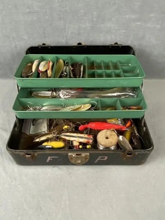 Vintage Tackle Box & Contents