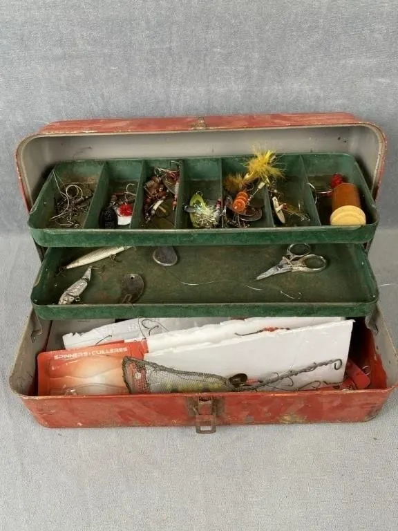 Vintage Tackle Box & Contents