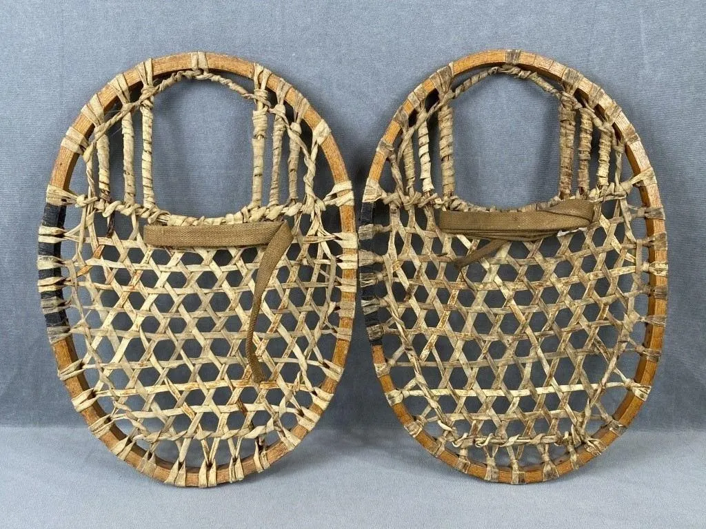 Antique Pair of Bear Claw Snowshoes