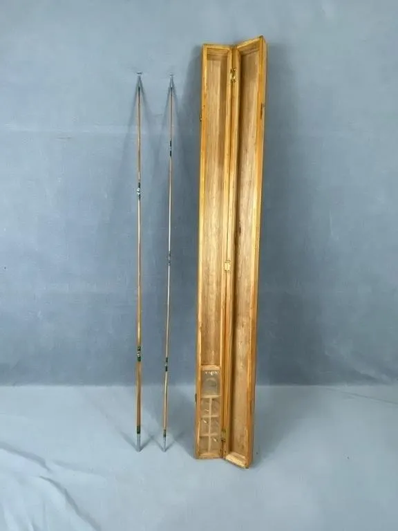 Vintage Wooden Fishing Rod Case