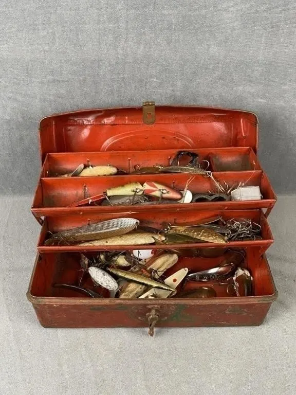 Vintage Tackle Box & Contents