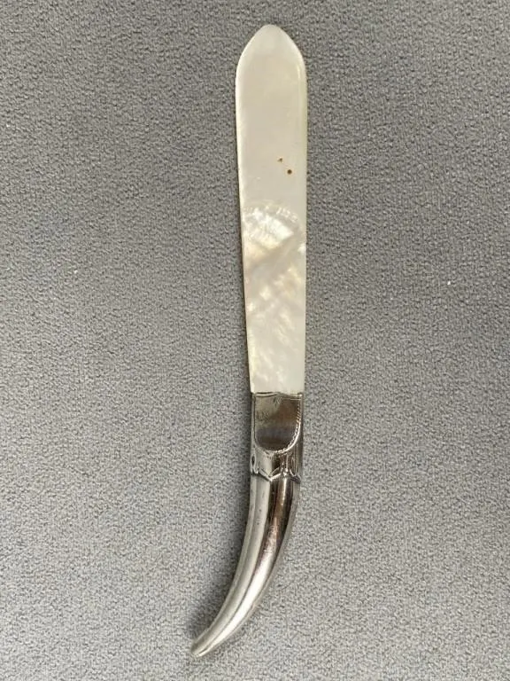 Victorian Mother of Pearl & Sterling Letter Opener