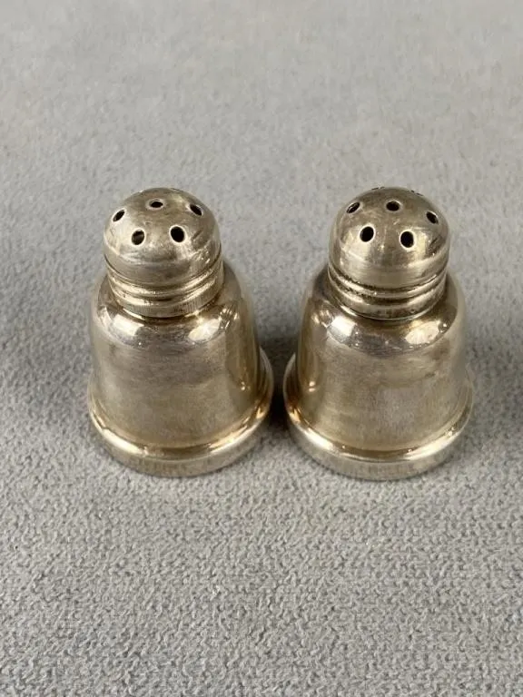 Pair of Vintage Sterling Silver Salt & Peppers