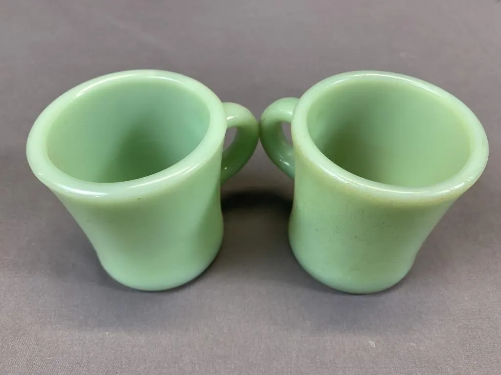 2 Jadeite Fire King Coffee Mugs