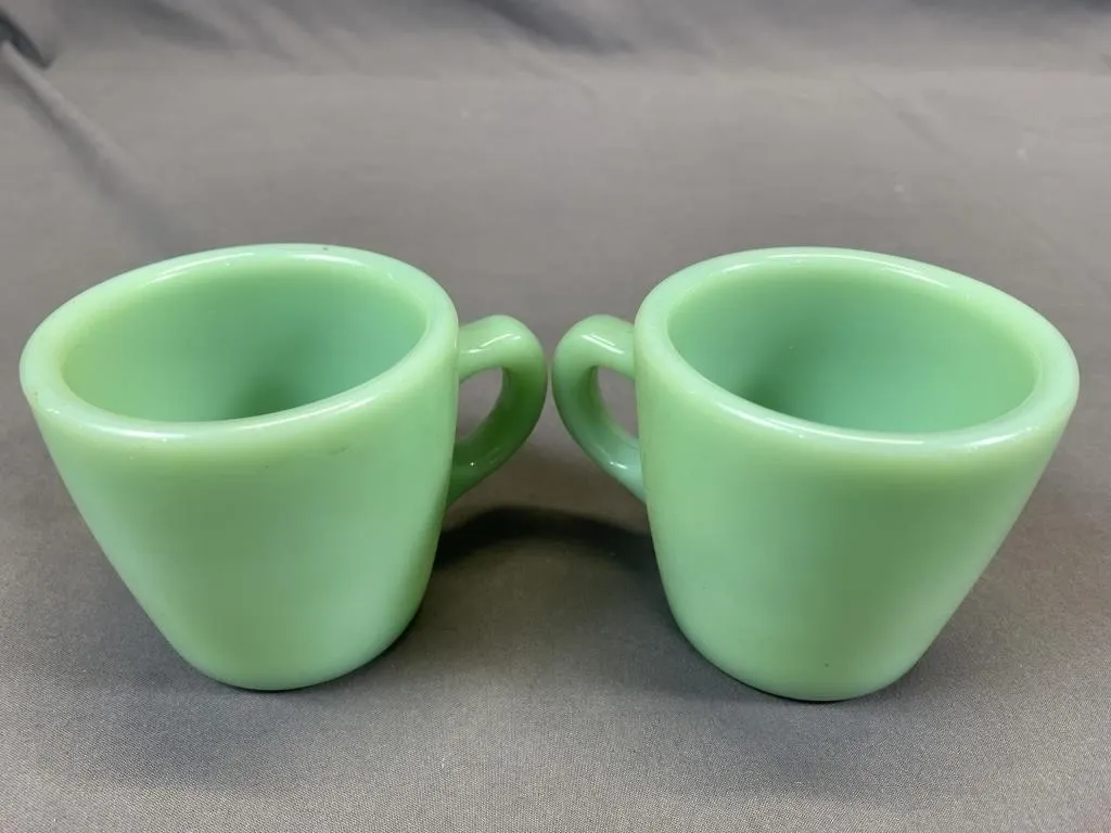 2 Jadeite Fire King Coffee Mugs