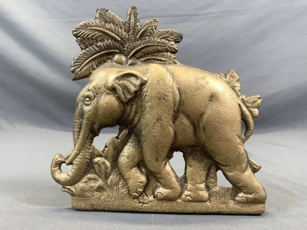 C1920 Cast Iron Elephant Door Stop