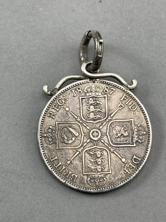 1887 Queen Victoria Silver Pocket Watch Fob