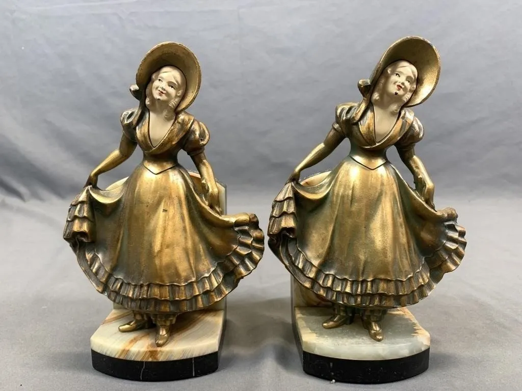 C1920 Bookends w Victorian Women