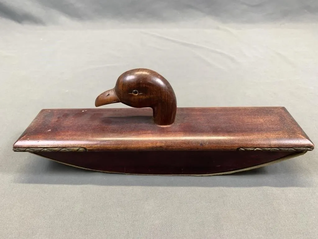 C1910 Desk Blotter w Figural Duck Head Handle