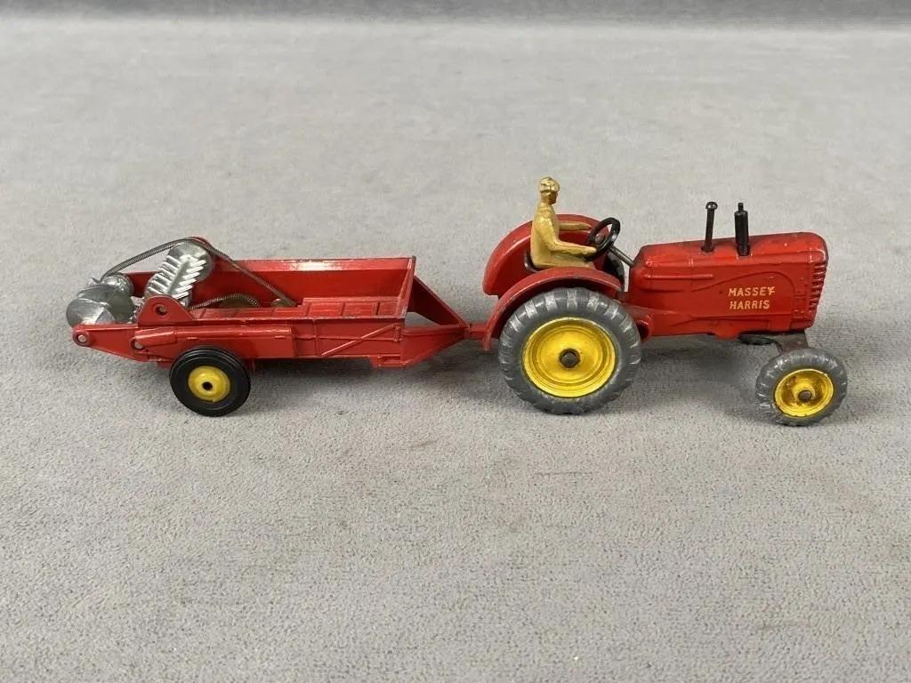 Vtg Dinky Toy Massey Harris Tractor & Implement