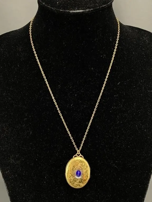 Vintage GF Chased RCNVR Locket & Chain