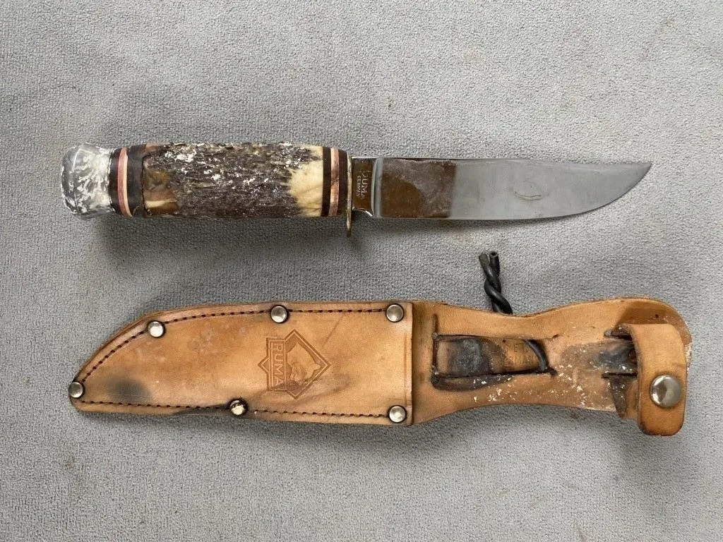 Vintage German PUMA Skinning Knife w Scabbard