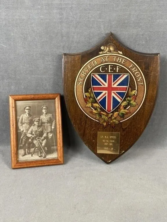 WWI BEF Service Plaque w Recipient's Photo