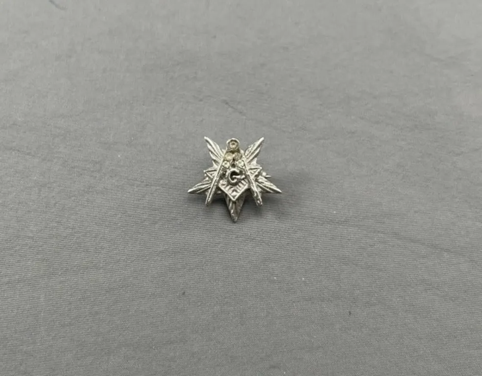 Vintage Silver Tone Eastern Star Worthy Patron Pin