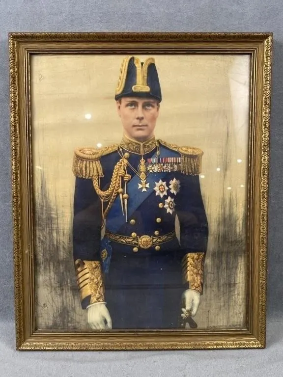 WWII Era Lithograph of King George VI in Uniform