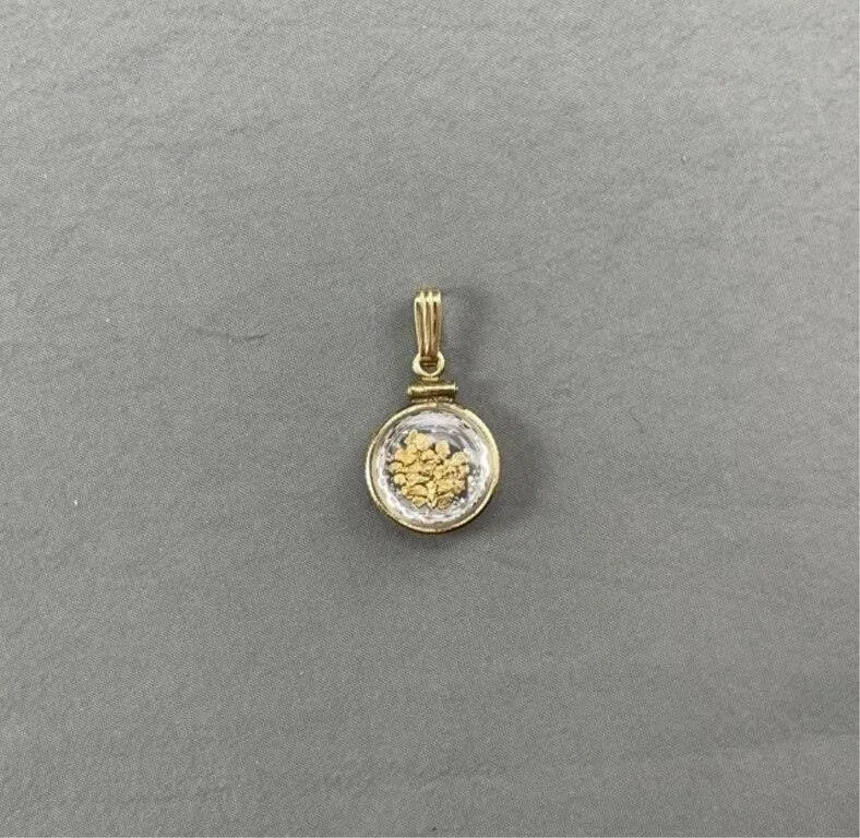 Gold Filled Flecks in Center Pendant