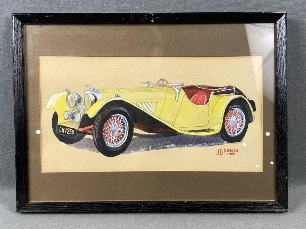 C1930 Jaguar Watercolour by J.Douglas Purdon