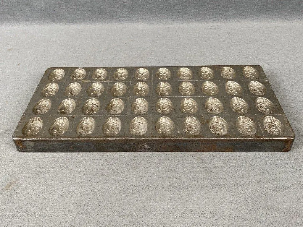 Antique Floral Egg Cast Metal Mold